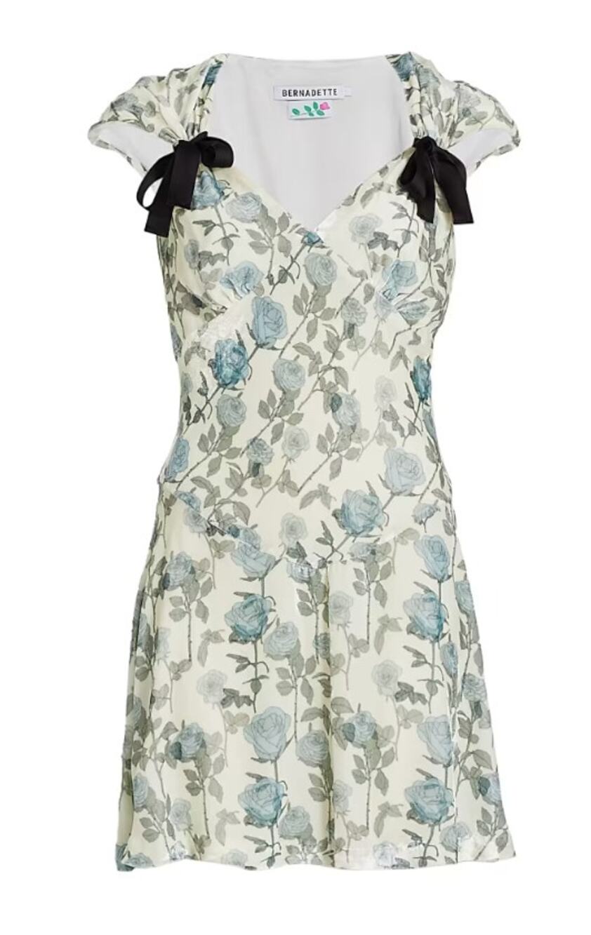 Bernadette Juliette Dress in soft blue ivory romantics